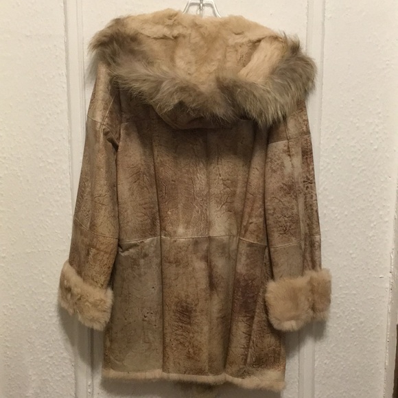 CEDRICS LEATHER RABBIT FUR COAT - Picture 2 of 8